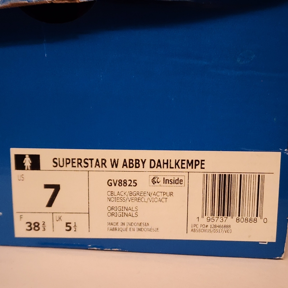 ADIDAS Superstars X Abby Dahlkemper Wmns Superstar Black/Green Size 7 - Picture 10 of 11
